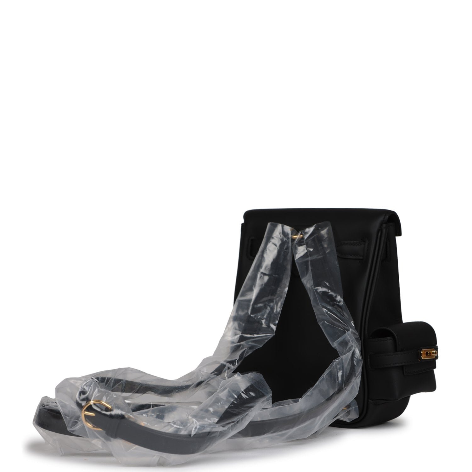 Hermes Mini Kelly Jump Backpack Black Swift Gold Hardware - Image 4