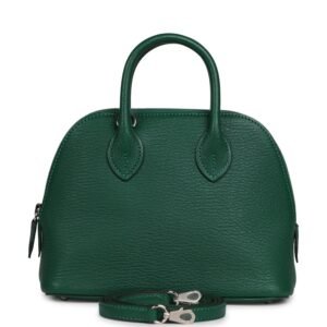 Hermes 1923 Bolide Mini Vert Vertigo Chevre Palladium Hardware