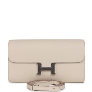 Hermes Constance Wallet To Go Craie Epsom Palladium Hardware