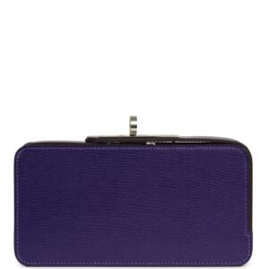 Hermes Sanglons Clutch Purple Chevre Mysore Palladium Hardware