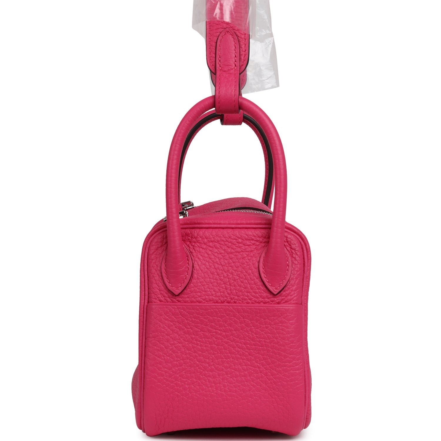 Hermes Mini Lindy Rose Shocking Clemence Palladium Hardware - Image 3