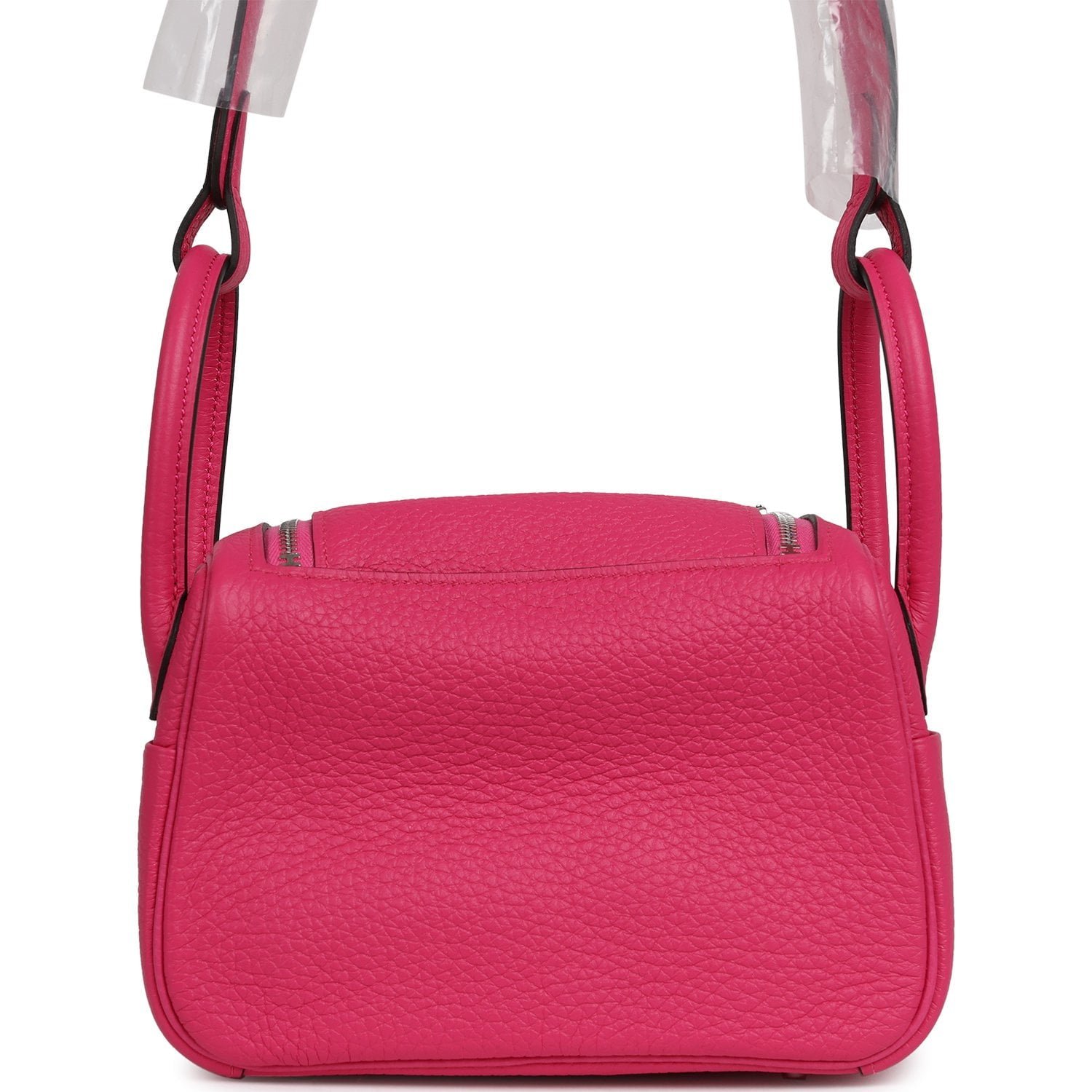 Hermes Mini Lindy Rose Shocking Clemence Palladium Hardware - Image 4