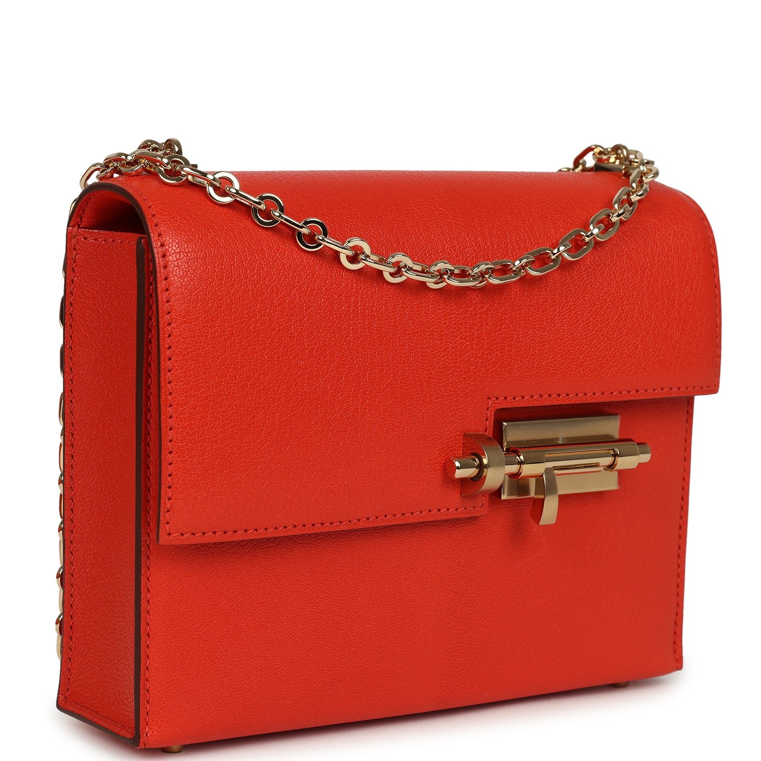 Hermes Mini Verrou Chaine Bag Capucine Chevre Chamkila Permabrass Hardware - Image 2