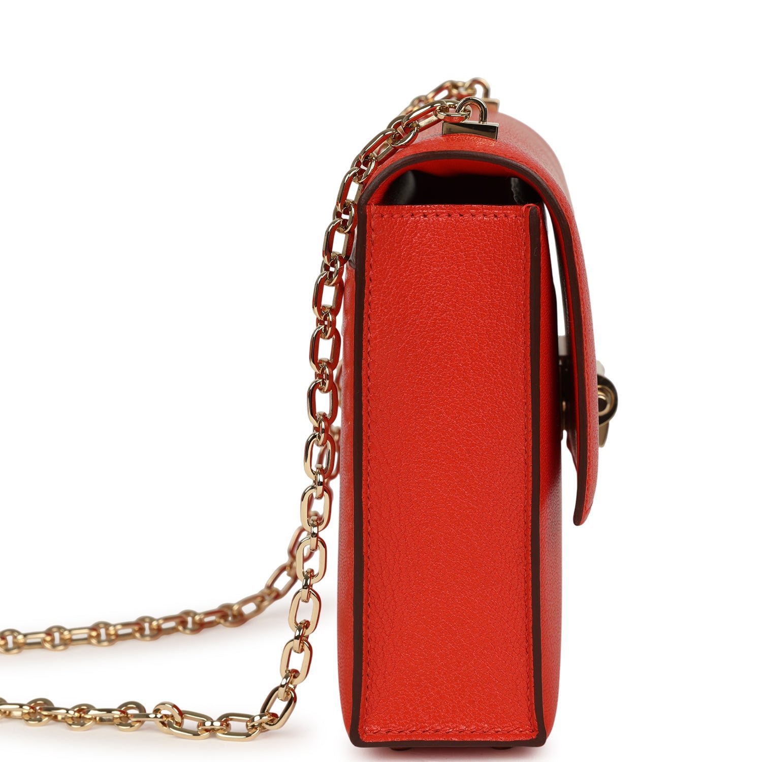 Hermes Mini Verrou Chaine Bag Capucine Chevre Chamkila Permabrass Hardware - Image 3