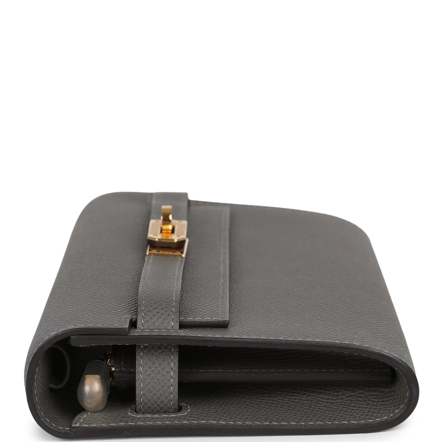Hermes Kelly Wallet To Go Gris Meyer Epsom Gold Hardware - Image 5