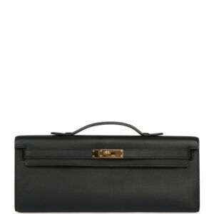 Hermes Kelly Cut Black Swift Gold Hardware