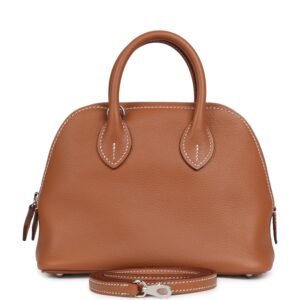Hermes 1923 Bolide Mini Gold Evercolor Palladium Hardware