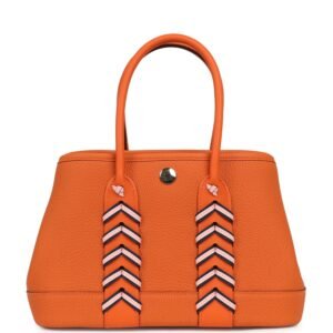 Hermes Garden Party Neo 23 "Bredies" Orange, Rose Sakura, Bleu Navy Togo and Swift Palladium Hardware