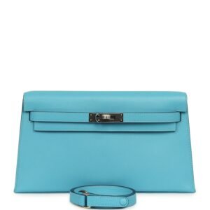 Hermes Kelly Elan Bleu Du Nord Madame Palladium Hardware