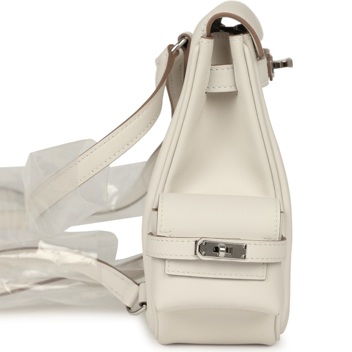 Hermes Mini Kelly Jump Backpack Gris Pale Swift Palladium Hardware - Image 3