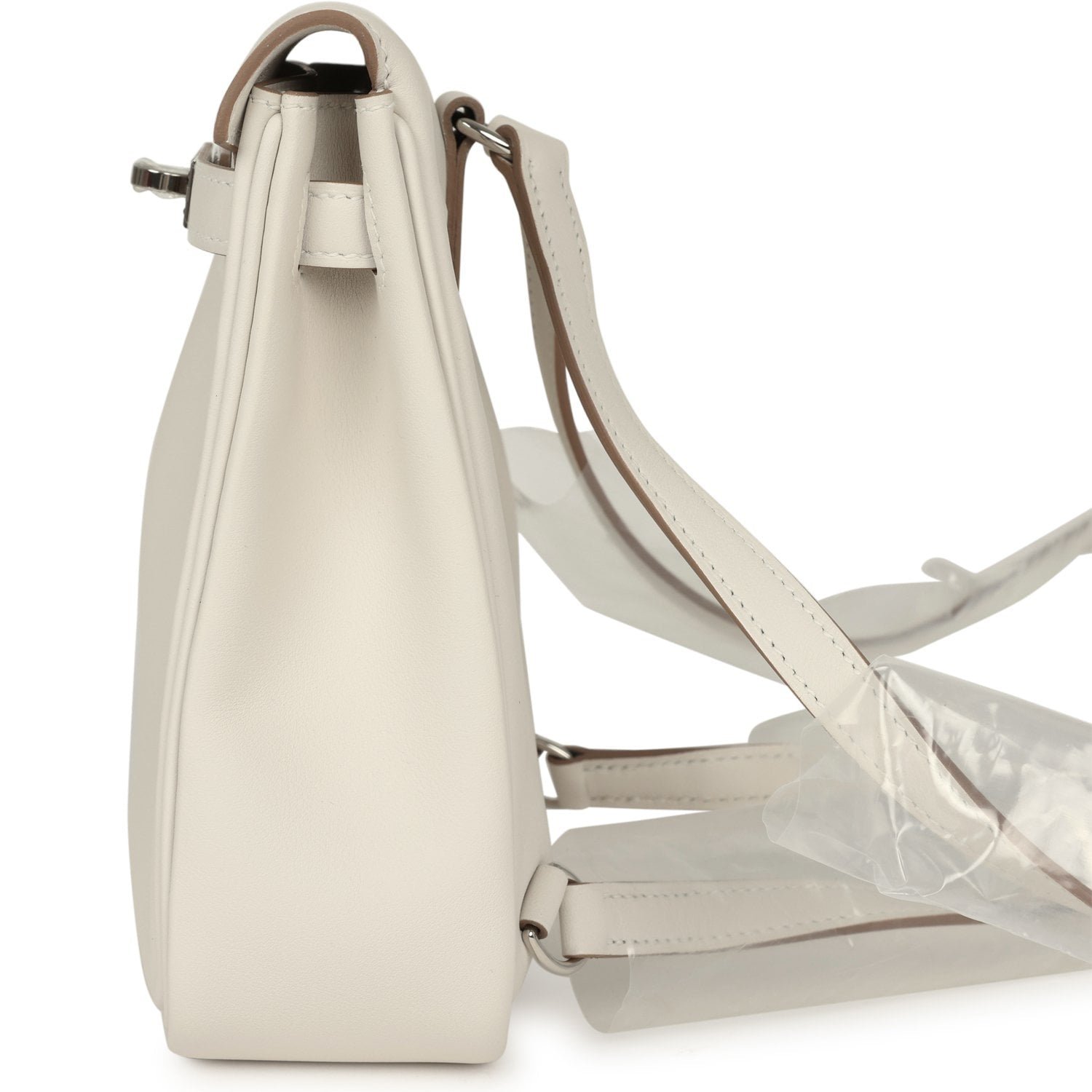 Hermes Mini Kelly Jump Backpack Gris Pale Swift Palladium Hardware - Image 5
