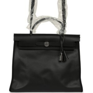 Hermes Herbag Zip PM 31 Black Toile H Berline, Black Hunter Palladium Hardware