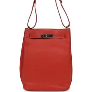 Hermes So Kelly 22 Sanguine, Rose Jaipur Eclat Clemence Palladium Hardware