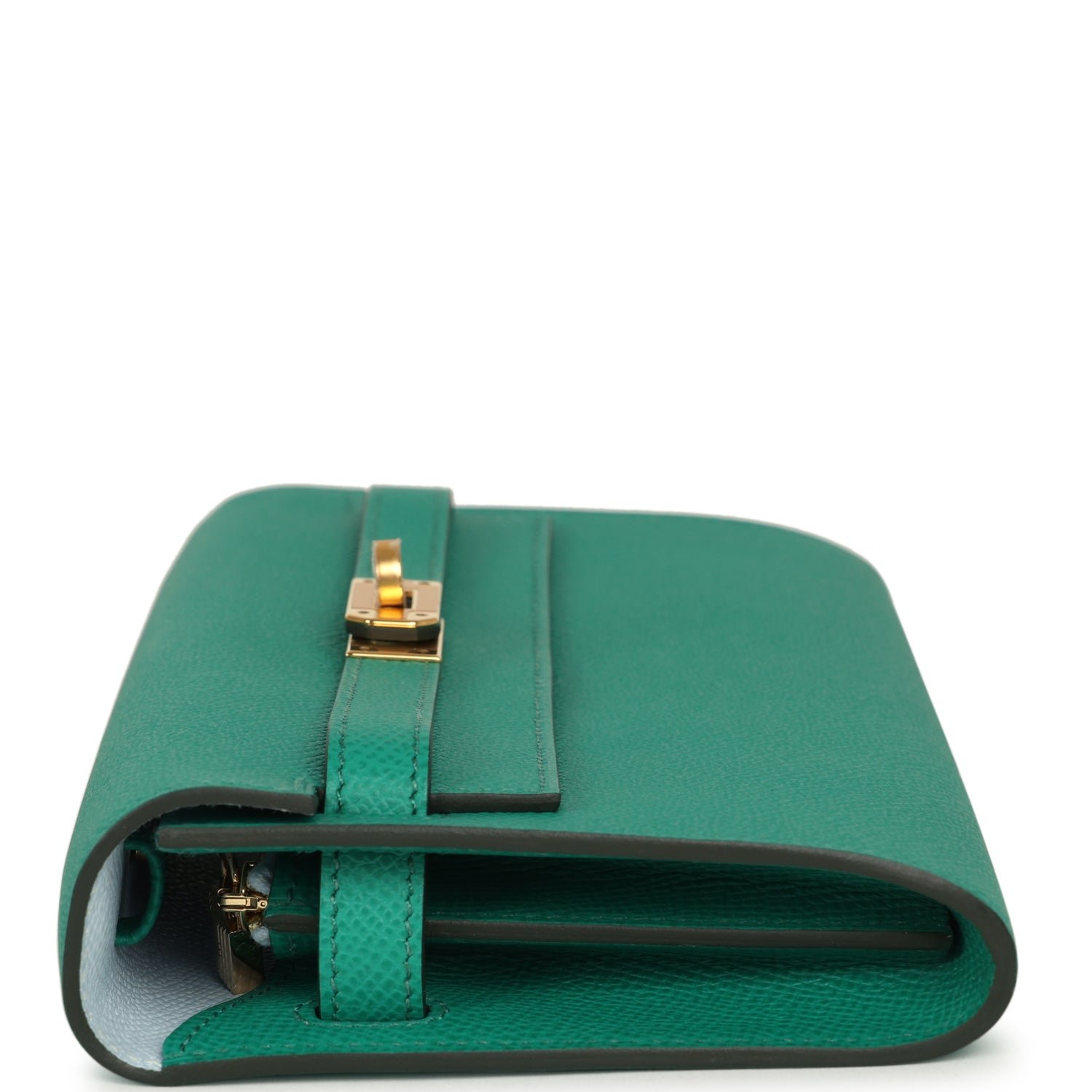 Hermes Kelly Wallet To Go Vert Vertigo Verso Epsom Gold Hardware - Image 4