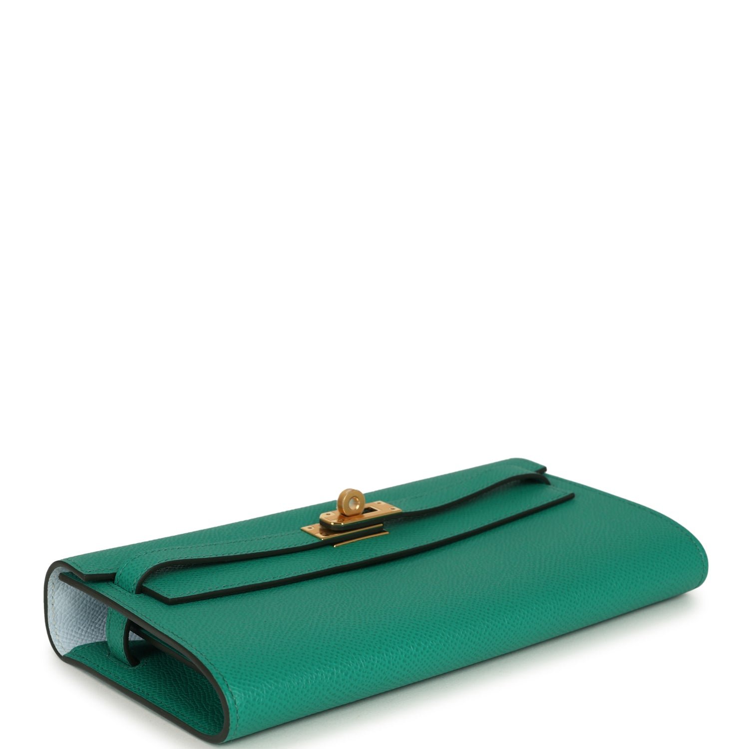 Hermes Kelly Wallet To Go Vert Vertigo Verso Epsom Gold Hardware - Image 5