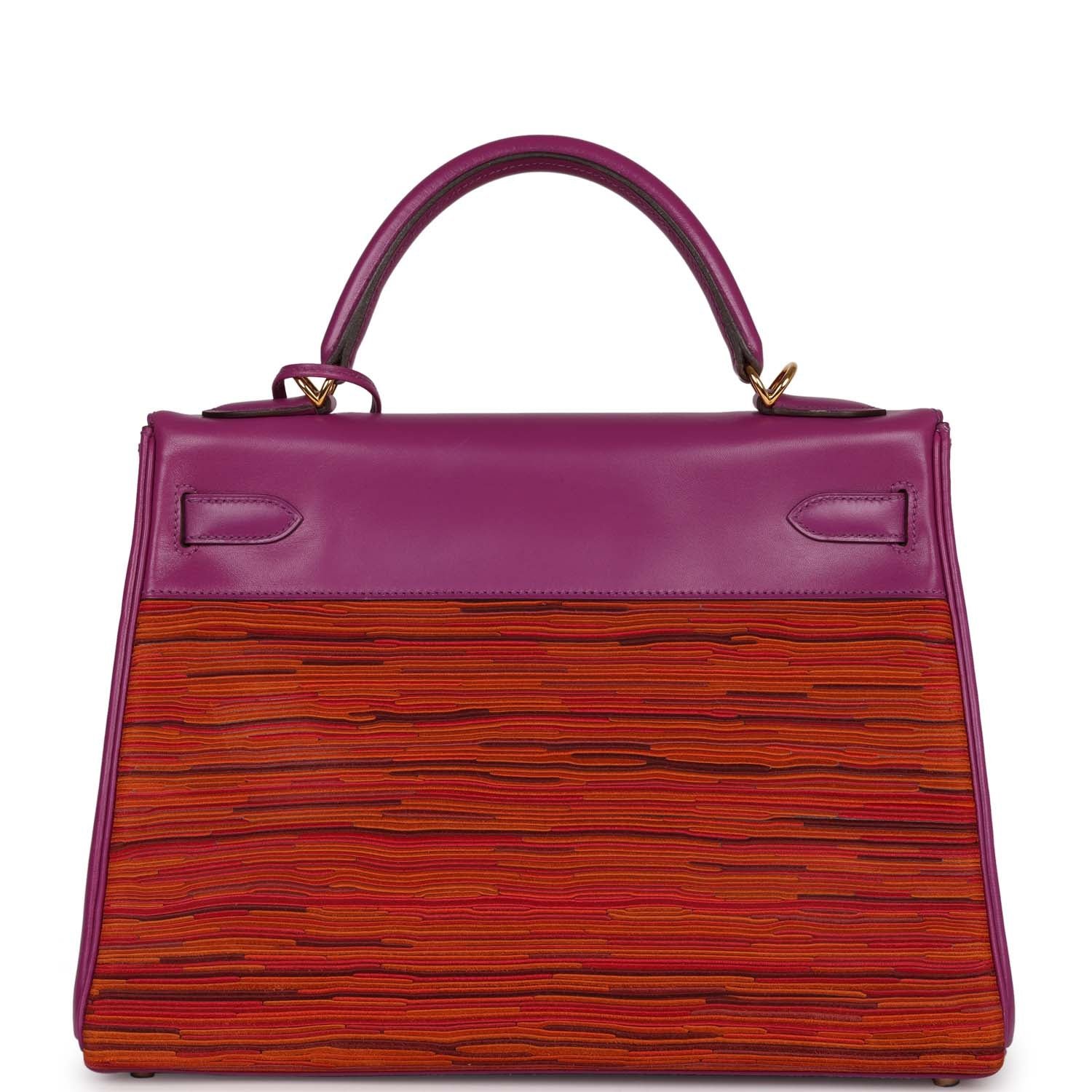Vintage Hermes Kelly Retourne 32 Vibrato Cyclamen Box Gold Hardware - Image 4