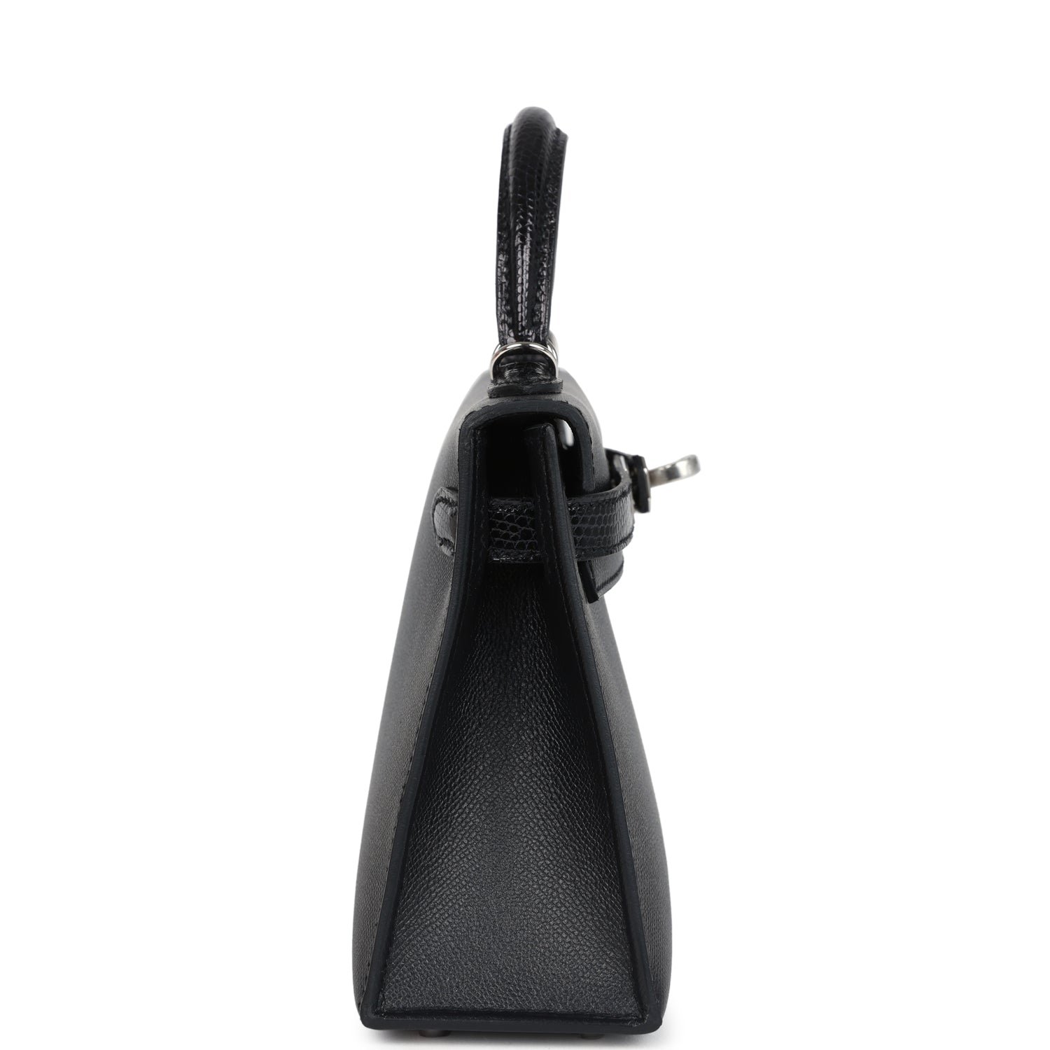 Hermes Kelly Sellier 20 Black Madame and Shiny Varanus Lizard Touch Palladium Hardware - Image 3