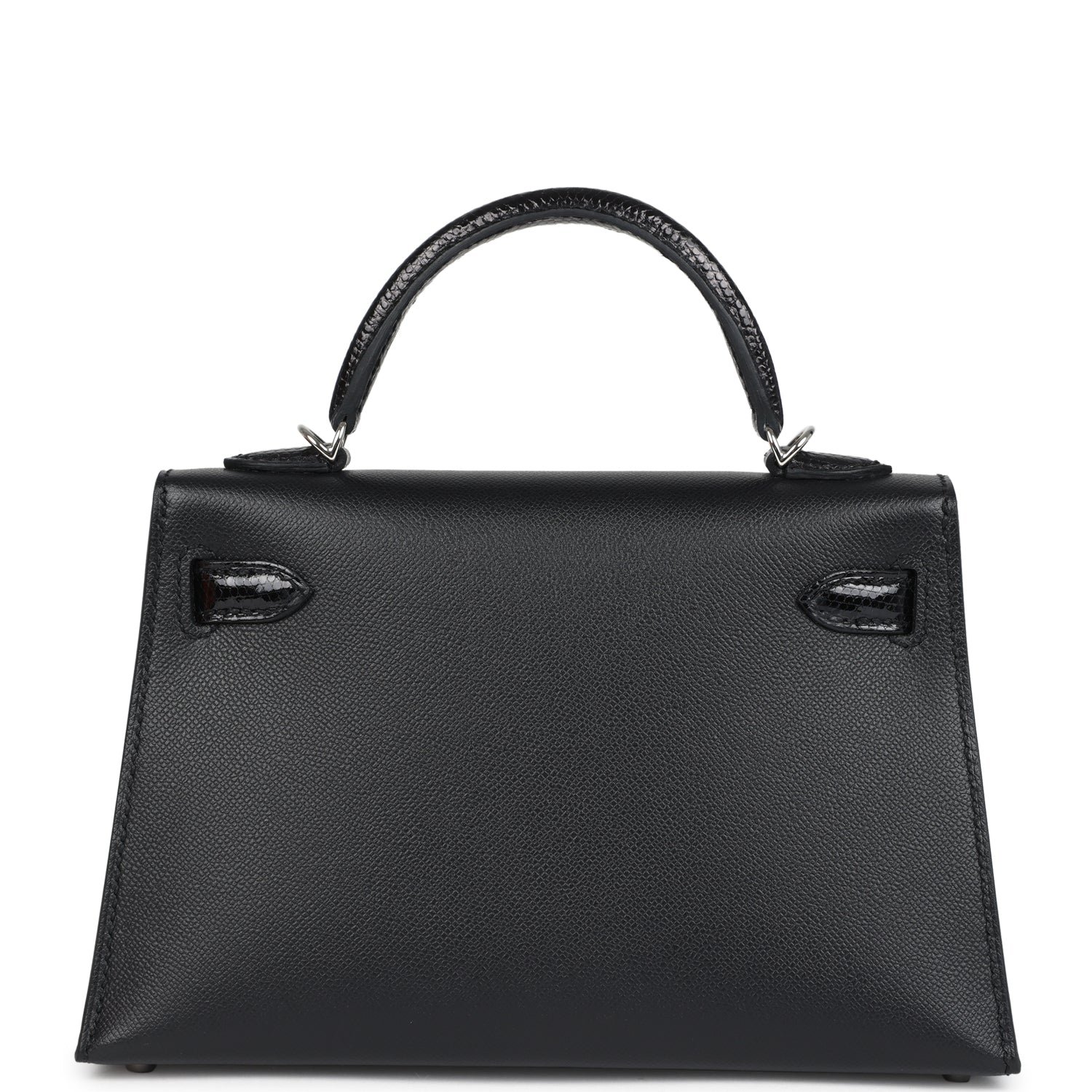 Hermes Kelly Sellier 20 Black Madame and Shiny Varanus Lizard Touch Palladium Hardware - Image 4