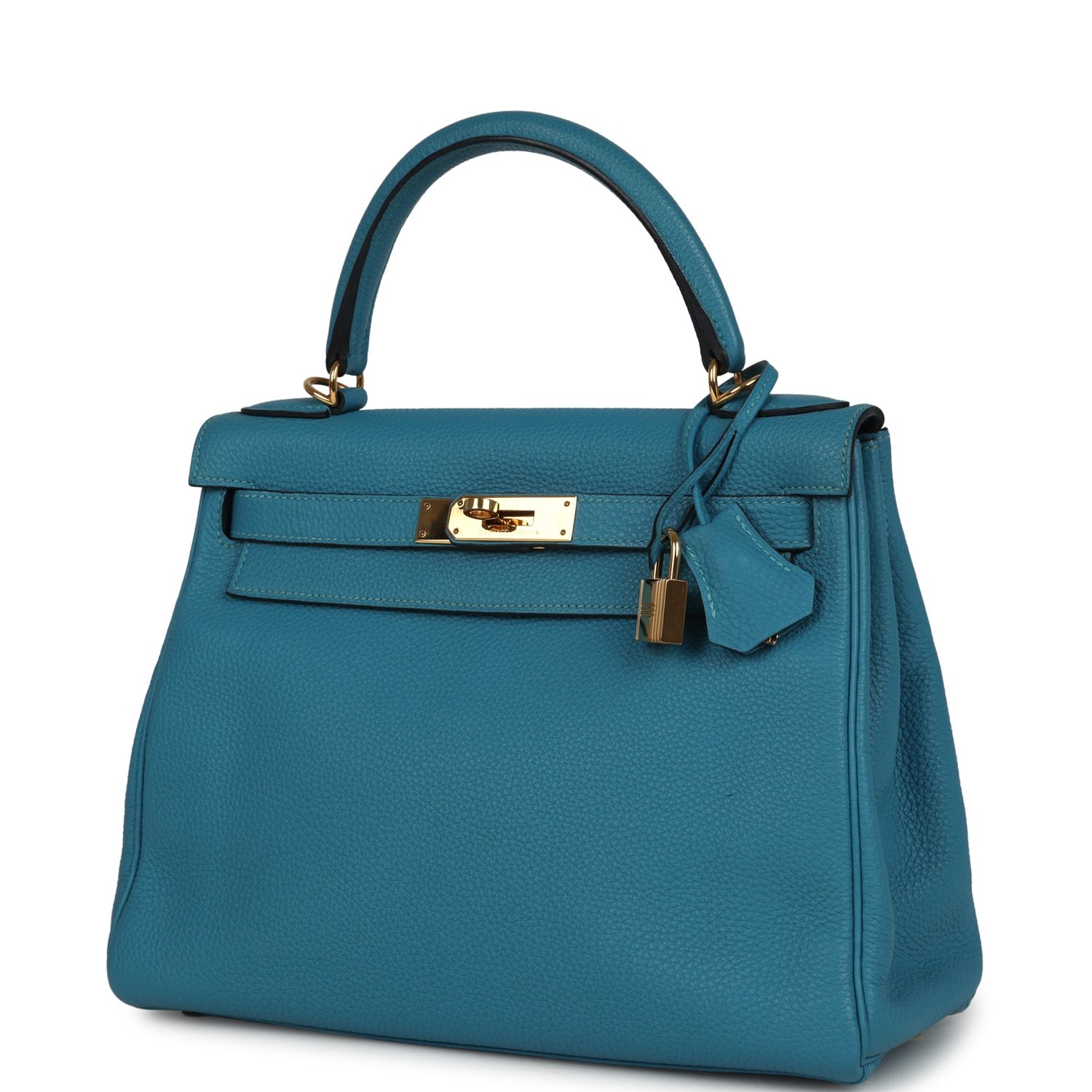 Hermes Kelly Retourne 28 Turquoise Togo Gold Hardware - Image 5