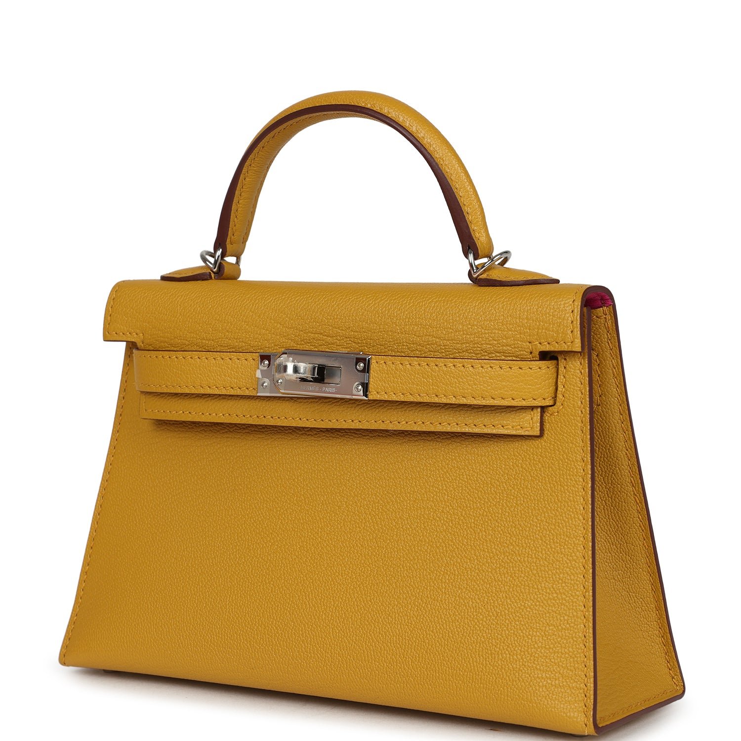Hermes Kelly Sellier 20 Jaune Ambre Verso Chèvre Mysore Palladium Hardware (MAC-H-K-250409-1) - Image 5