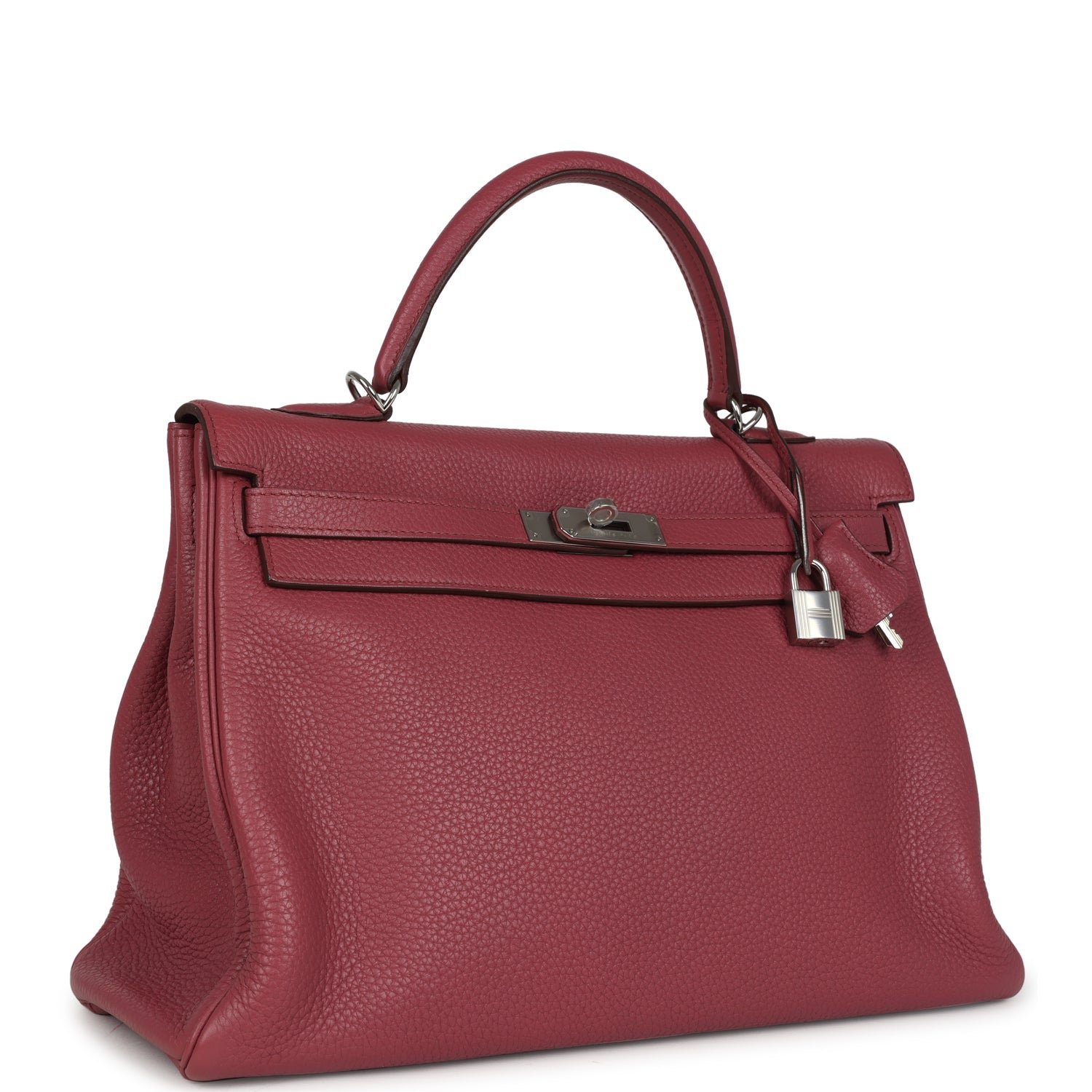 Hermes Retourne Kelly 35 Bois De Rose Clemence Palladium Hardware - Image 2
