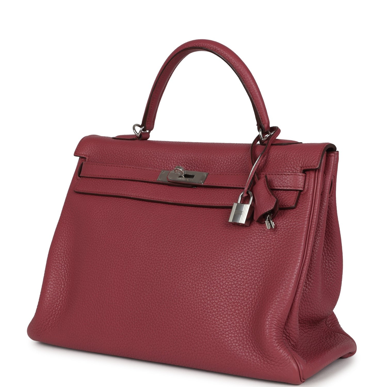 Hermes Retourne Kelly 35 Bois De Rose Clemence Palladium Hardware - Image 5