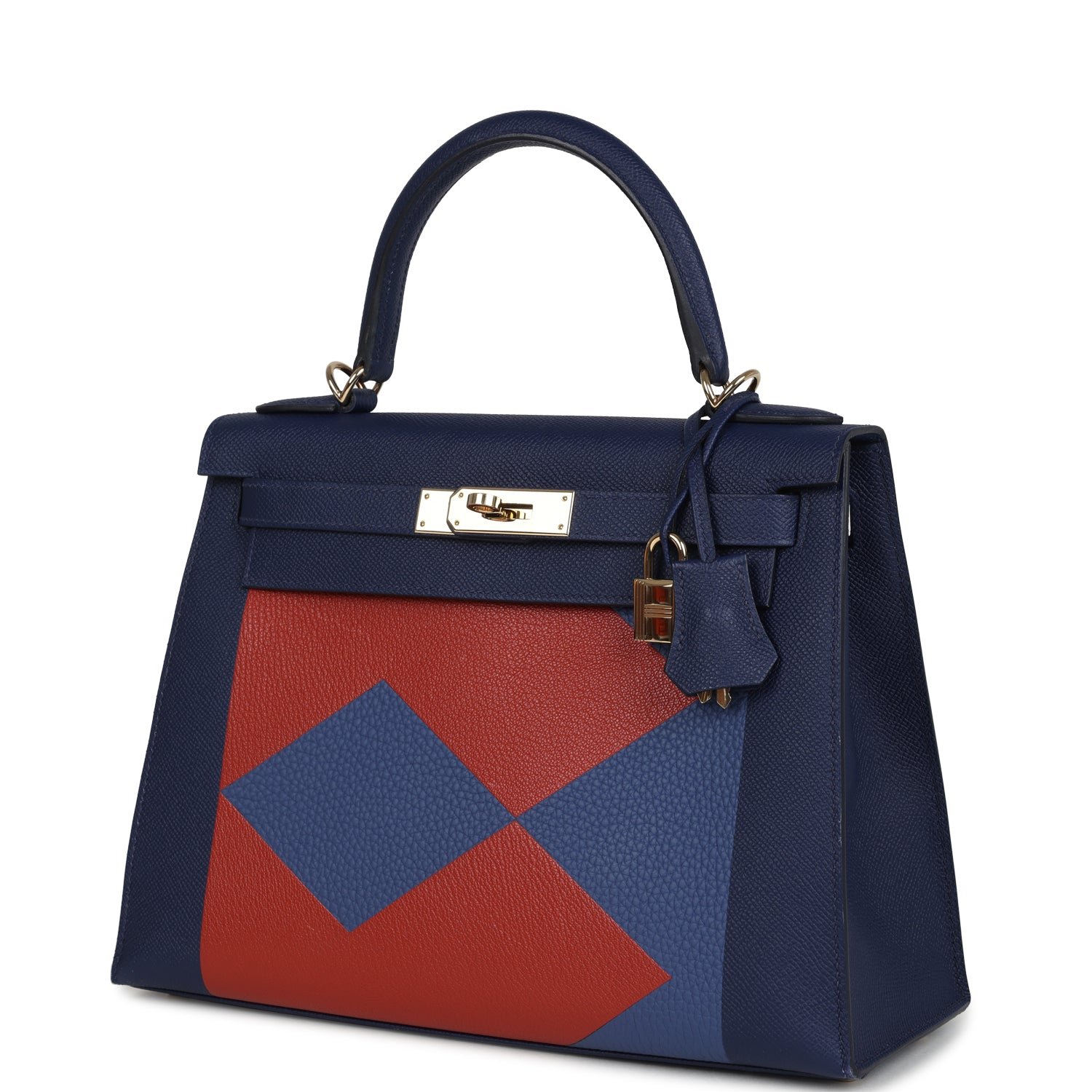Hermes Special Order (HSS) Kellygraphie Kelly Sellier 28 "Lettre B" Bleu Nuit Epsom Permabrass Hardware - Image 5