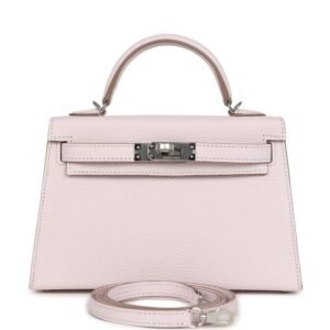 Hermes Kelly Sellier 20 Mauve Pale Chevre Palladium Hardware