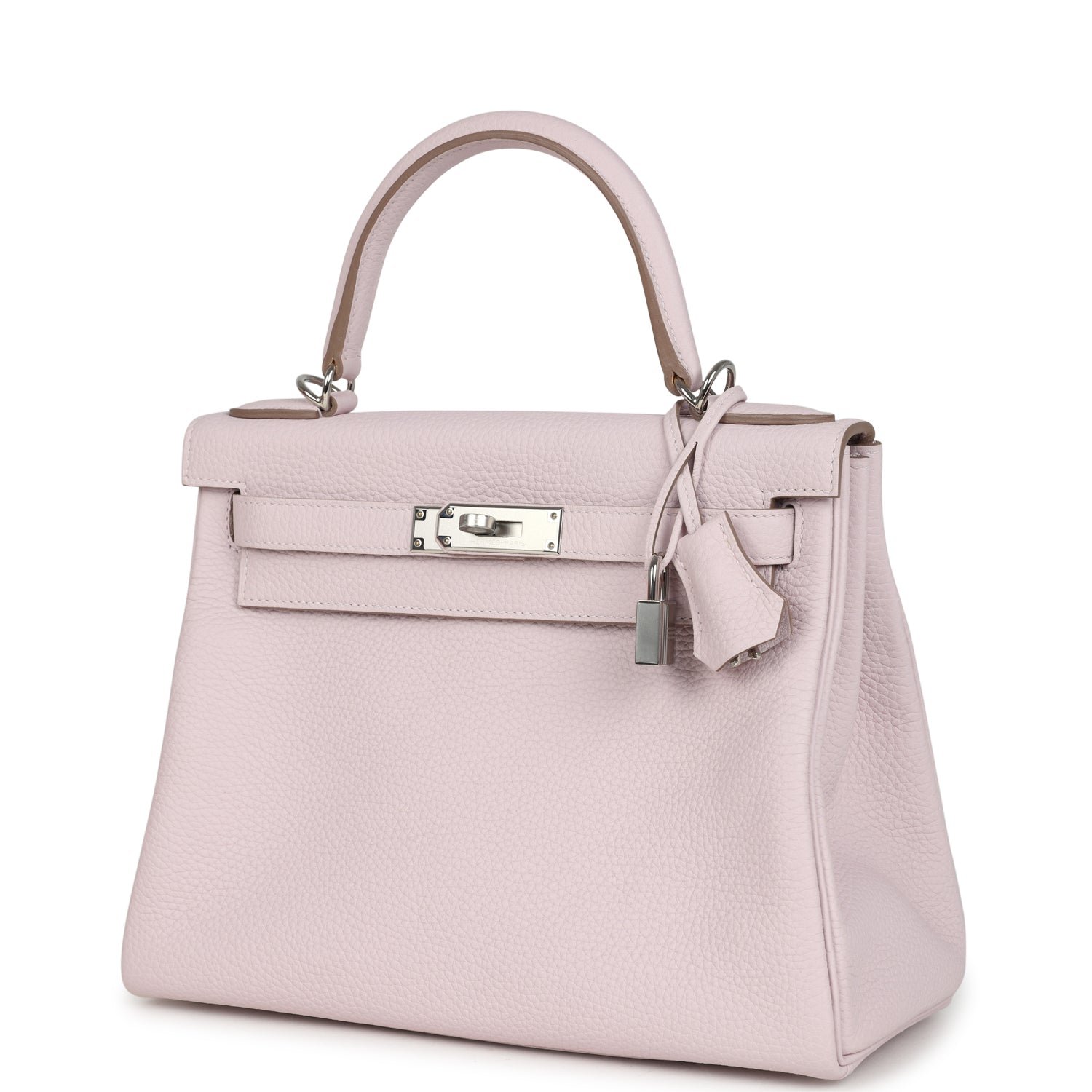 Hermes Kelly Retourne 28 Mauve Pale Clemence Palladium Hardware - Image 3