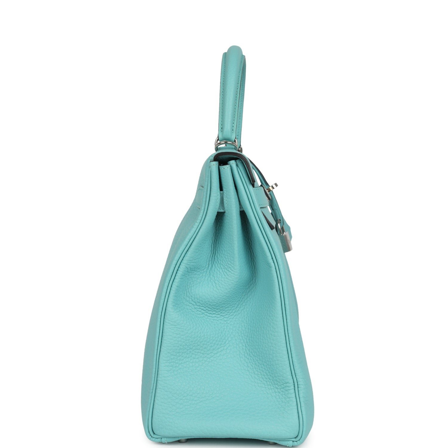 Hermes Kelly Retourne 35 Bleu Atoll Clemence Palladium Hardware - Image 3