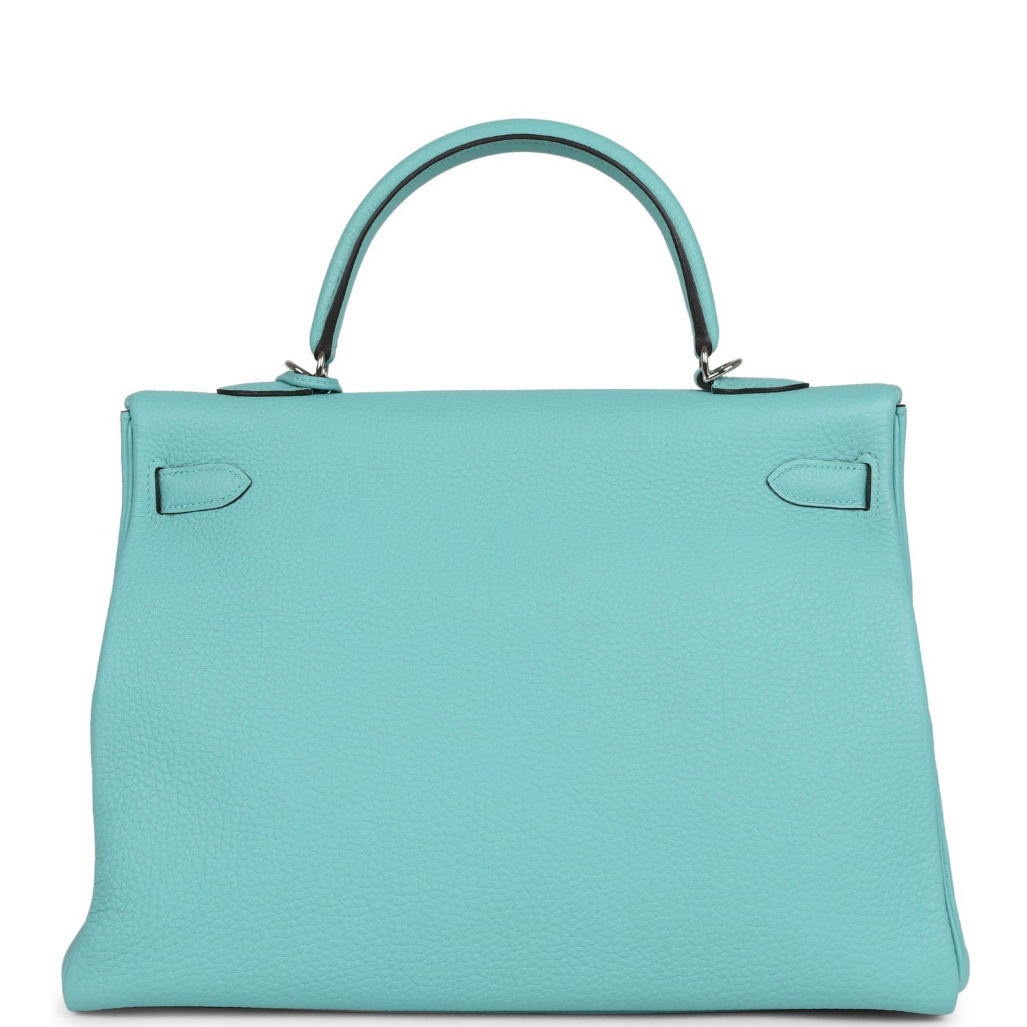 Hermes Kelly Retourne 35 Bleu Atoll Clemence Palladium Hardware - Image 4