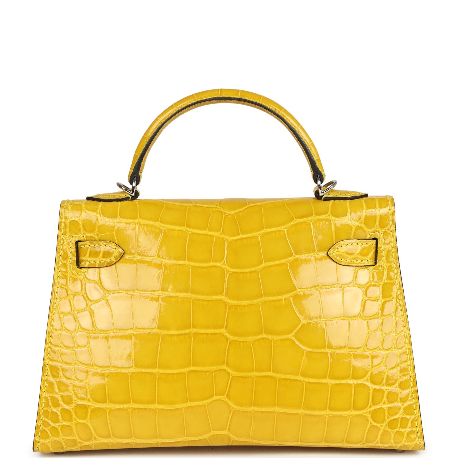Hermes Kelly Sellier 20 Mimosa Shiny Alligator Palladium Hardware - Image 4
