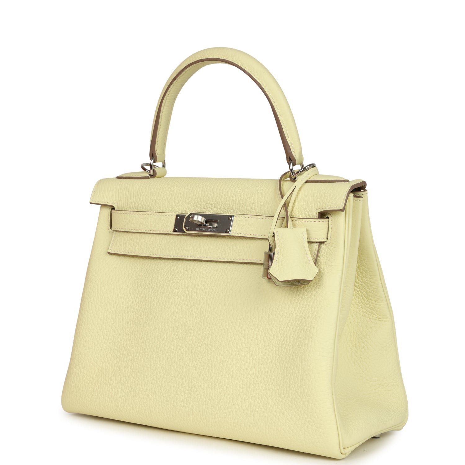 Hermes Kelly Retourne 28 Jaune Milton Clemence Palladium Hardware - Image 5