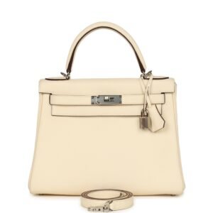 Hermes Kelly Retourne 28 Nata Clemence Palladium Hardware