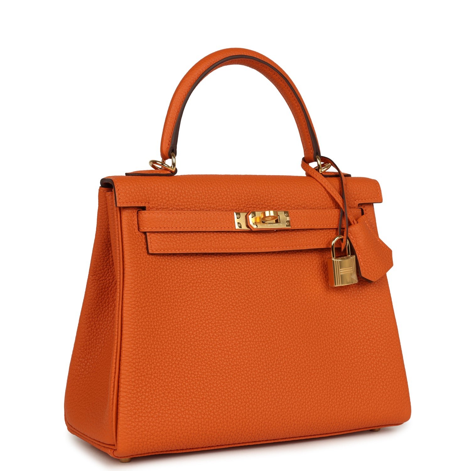Hermes Special Order (HSS) Kelly Retourne 25 Orange Verso Togo Gold Hardware - Image 2