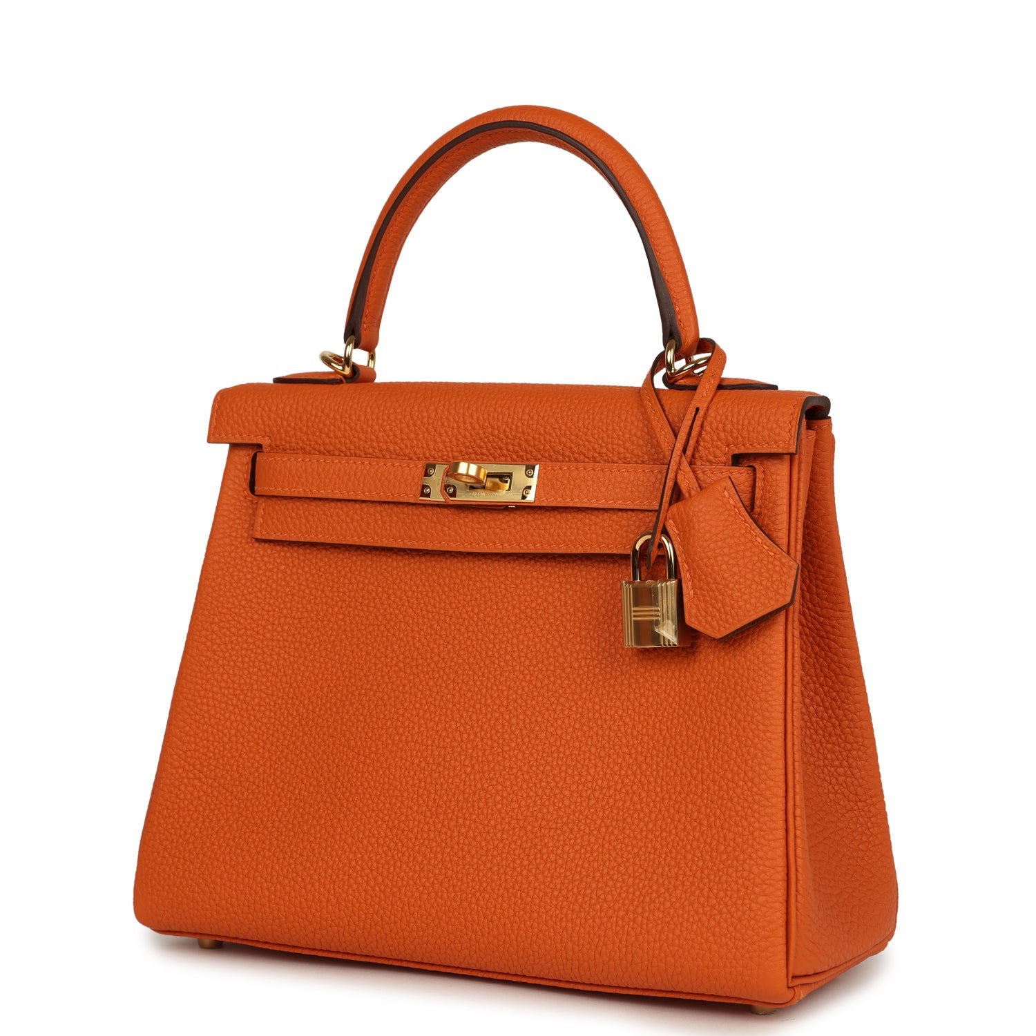 Hermes Special Order (HSS) Kelly Retourne 25 Orange Verso Togo Gold Hardware - Image 5