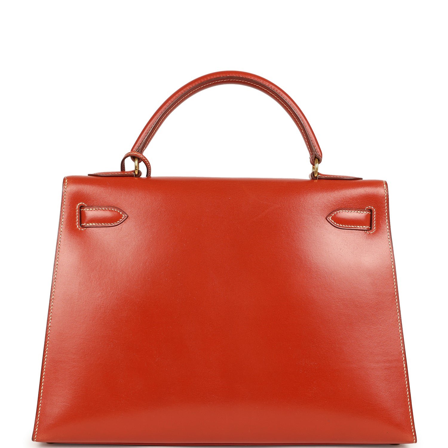 Vintage Hermes Kelly Sellier 32 Brique Box Gold Hardware - Image 4