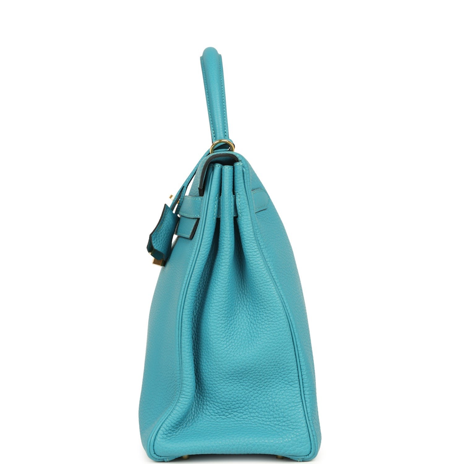 Hermes Kelly Retourne 35 Turquoise Togo Gold Hardware - Image 3