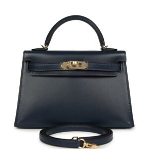 Hermes Kelly Sellier 20 Bleu Abysse Box Permabrass Hardware