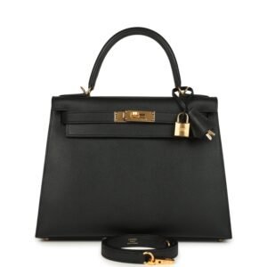 Hermes Kelly Sellier 28 Black Epsom Gold Hardware (MAC-H-K-251204-4)