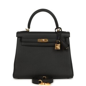 Hermes Kelly Retourne 25 Black Togo Gold Hardware (MAC-H-K-260108-3)