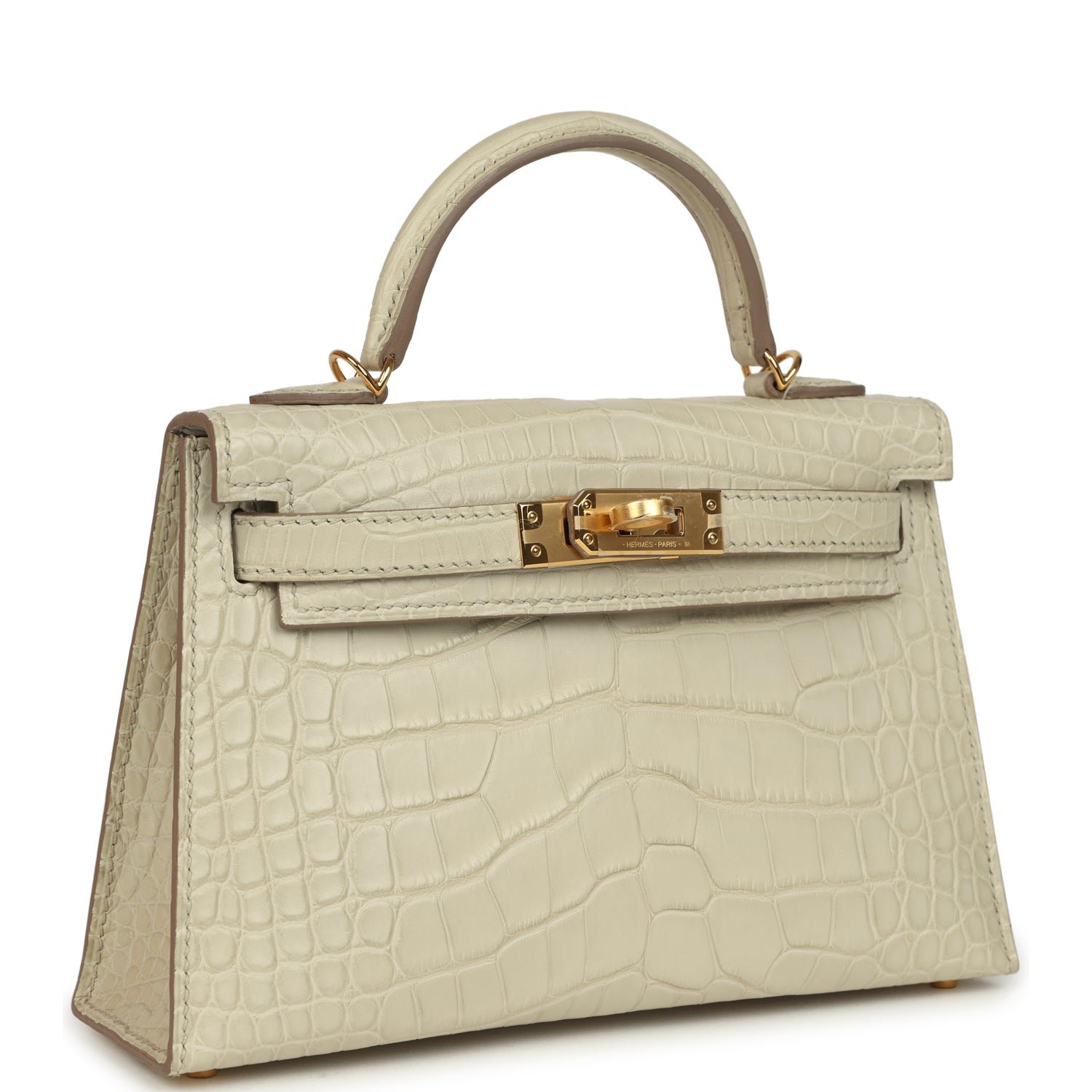 Hermes Kelly Sellier 20 Beton Matte Alligator Gold Hardware - Image 2