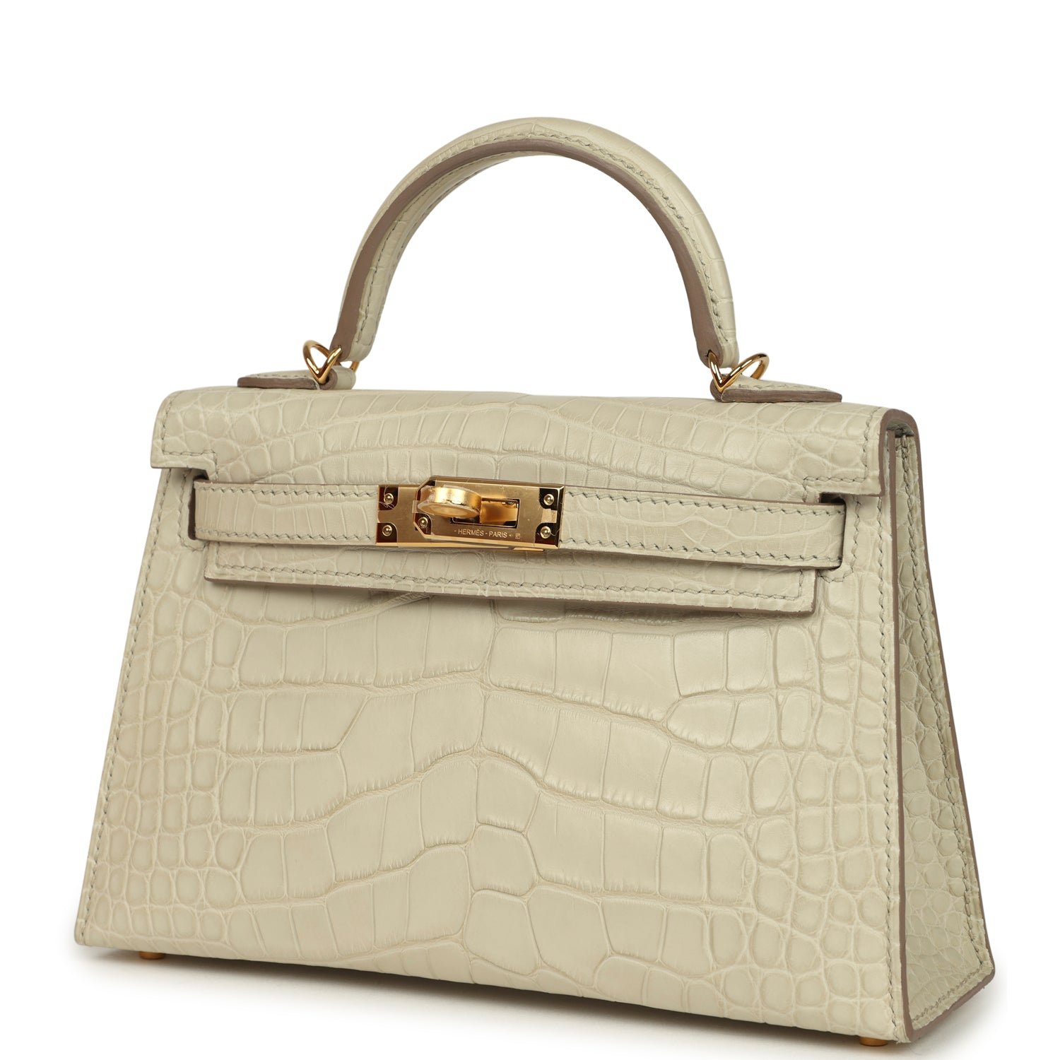 Hermes Kelly Sellier 20 Beton Matte Alligator Gold Hardware - Image 5