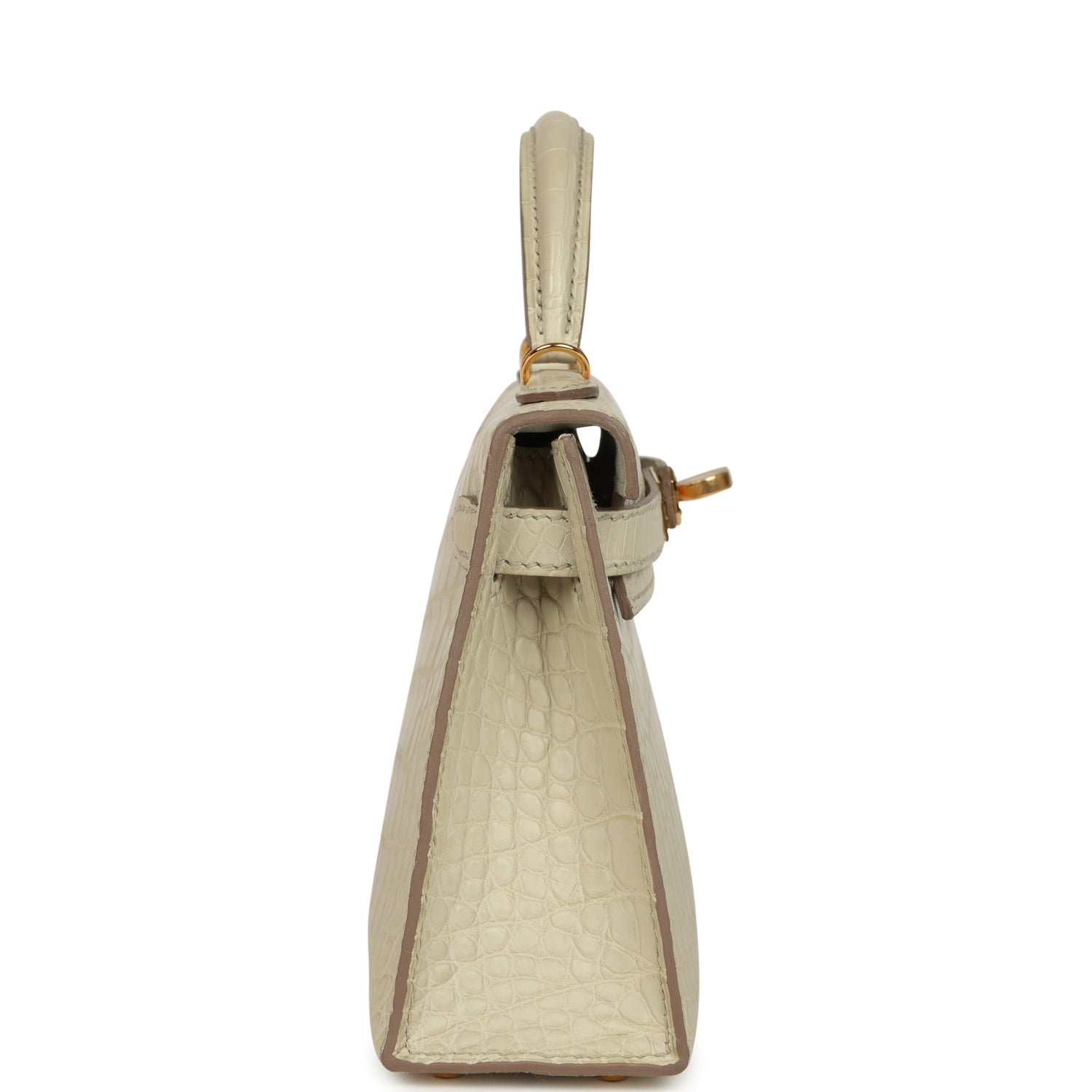 Hermes Kelly Sellier 20 Beton Matte Alligator Gold Hardware - Image 3