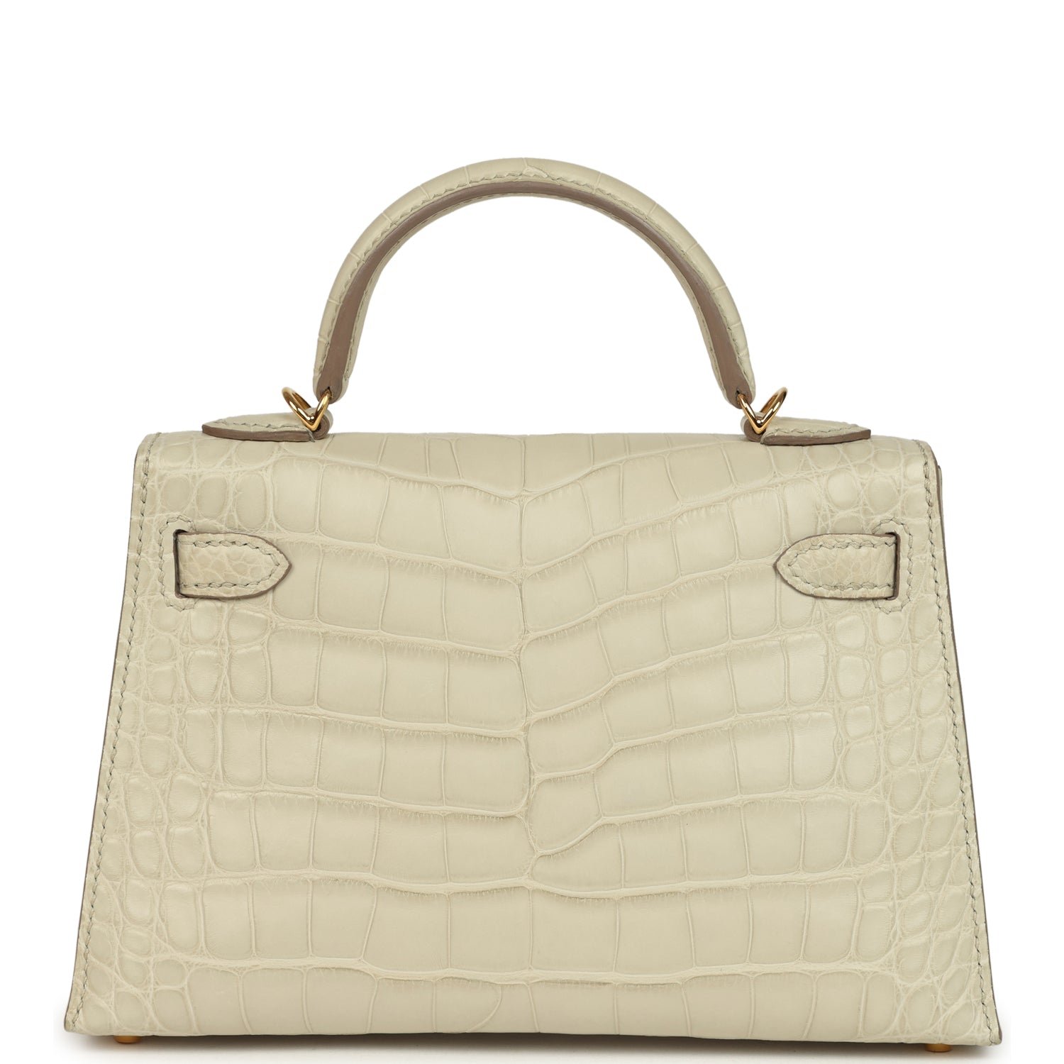 Hermes Kelly Sellier 20 Beton Matte Alligator Gold Hardware - Image 4