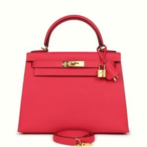 Hermes Kelly Sellier 28 Rose Extreme Epsom Gold Hardware (MAC-H-K-260127-1)