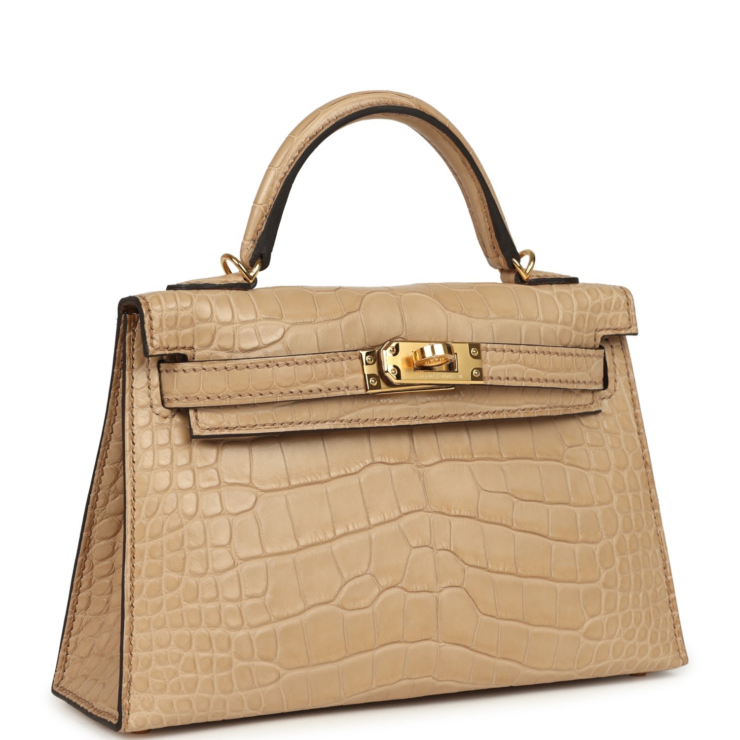 Hermes Kelly Sellier 20 Chai Matte Alligator Gold Hardware - Image 2