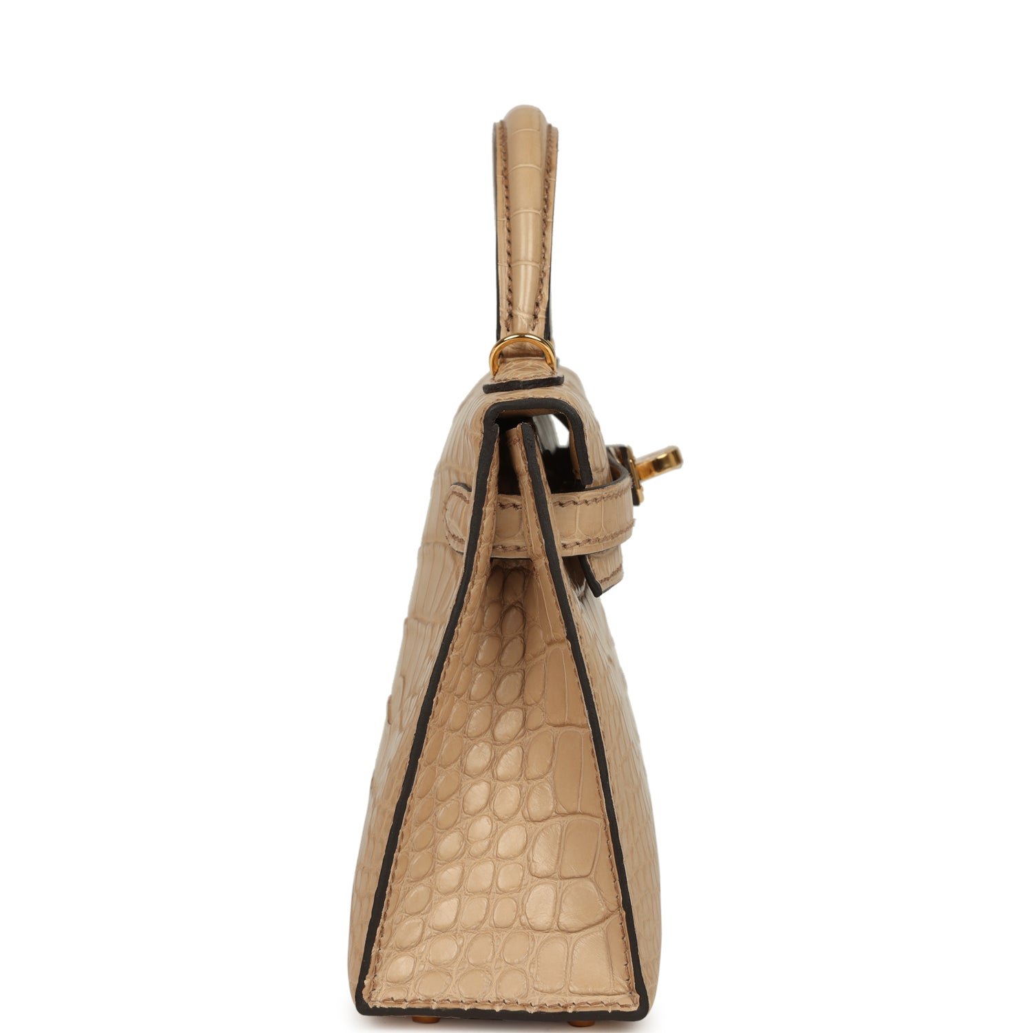 Hermes Kelly Sellier 20 Chai Matte Alligator Gold Hardware - Image 3