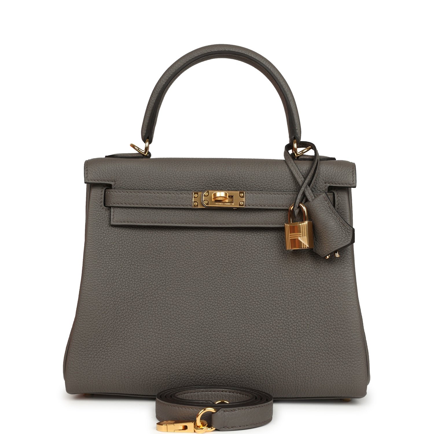Hermes Kelly Retourne 25 Etain Togo Gold Hardware