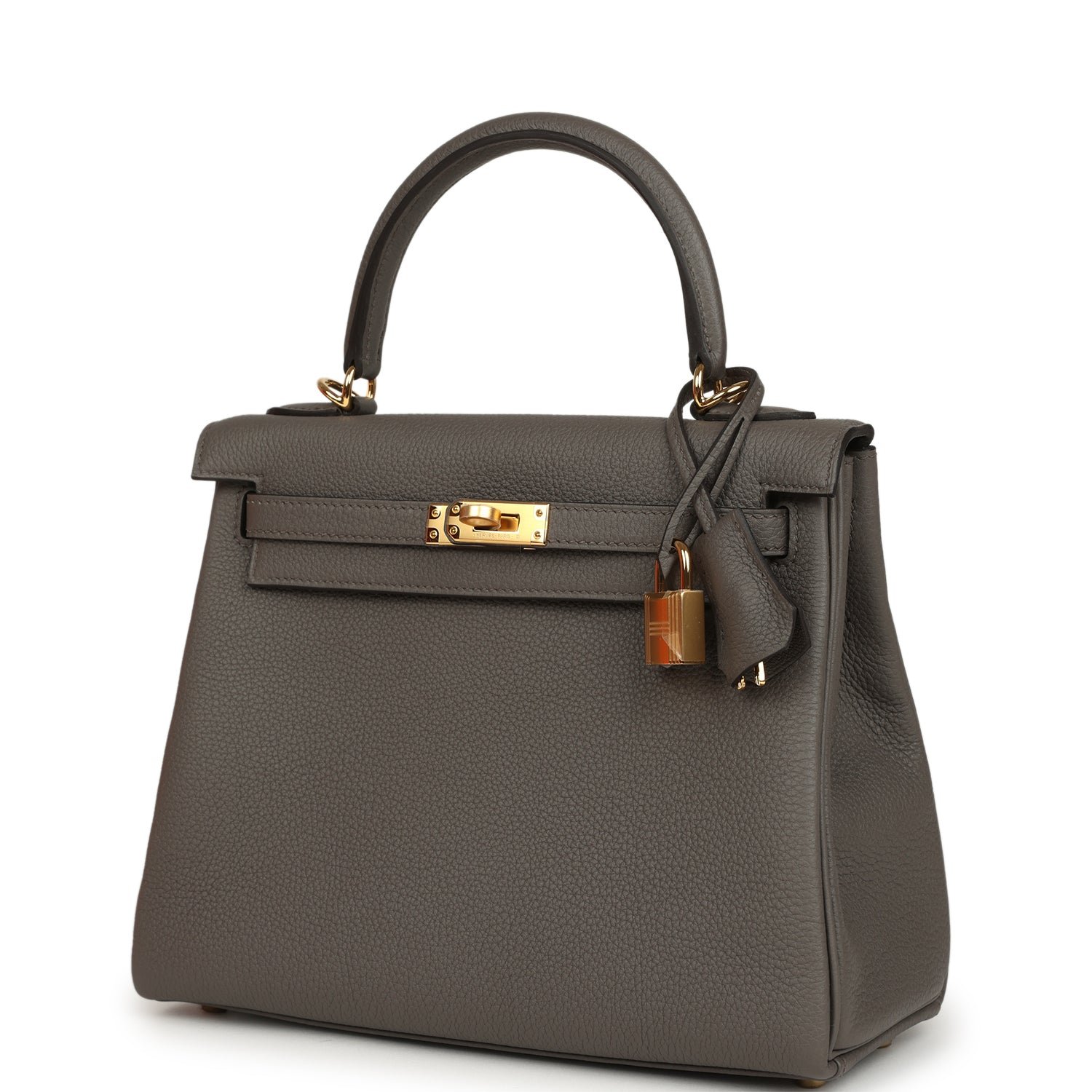 Hermes Kelly Retourne 25 Etain Togo Gold Hardware - Image 5